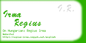 irma regius business card